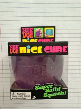 NeeDoh Nice Cube Purple Super Solid Squish- sealed/new - medium size